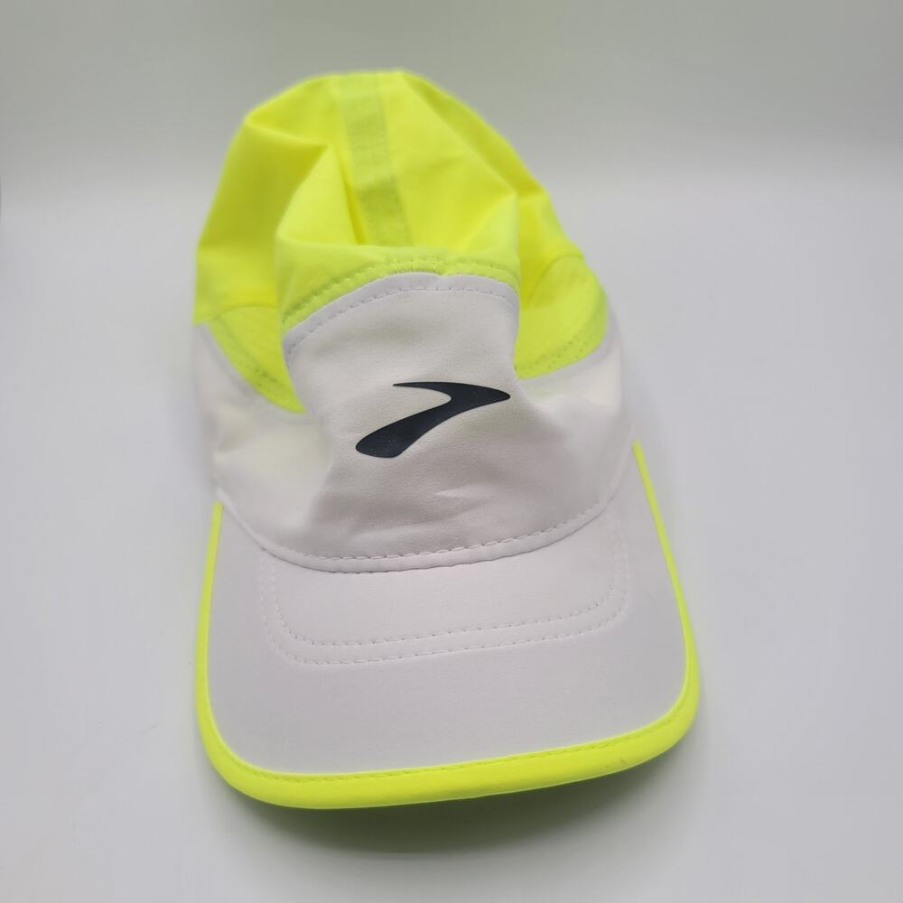Brooks Neon Yellow Strapback Running Hat cap Women's Mens Adjustable Lightweight